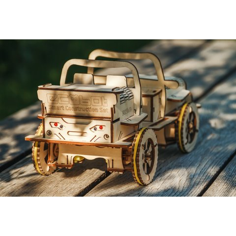 Деревянный конструктор EcoBot автомобиль Багги с Bluetooth управлением Превью 5