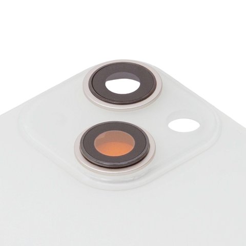 Задняя панель корпуса для iPhone 13 mini, белая, со стеклом камеры, small hole, starlight Превью 1
