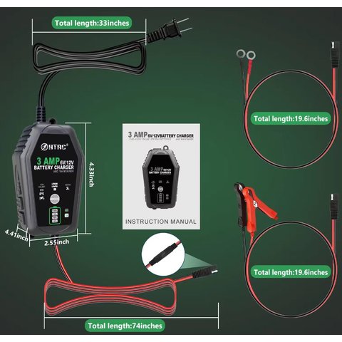 Зарядний пристрій HTRC 3 AMP, 220 В, 6В/3А, 12В/3А Прев'ю 2
