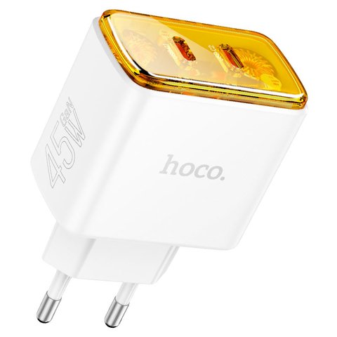 Сетевое зарядное устройство Hoco CS43A, 45 Вт, Power Delivery (PD), белый, 2 порта, #6942007620833 Превью 1