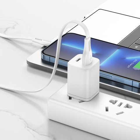 USB кабель Borofone BX85, USB тип-A, Lightning, 100 см, 2,4 А, белый, #6974443387124 Превью 1