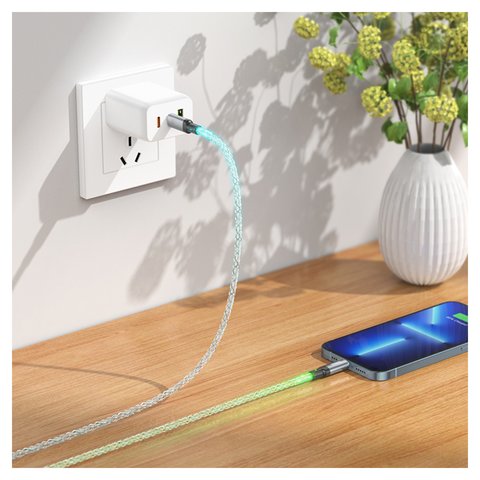 USB кабель Hoco U112, USB тип-C, Lightning, 100 см, 20 Вт, серый, #6931474788795 Превью 3