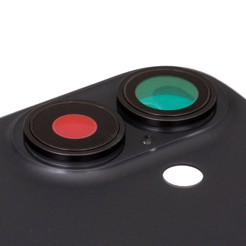 Housing Back Cover compatible with iPhone 16, (black, with camera lens, Original (PRC), black) Preview 1