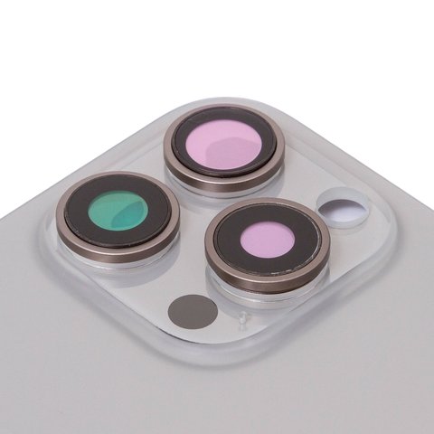 Housing Back Cover compatible with iPhone 16 Pro, (gray, with camera lens, Original (PRC), natural titanium) Preview 1