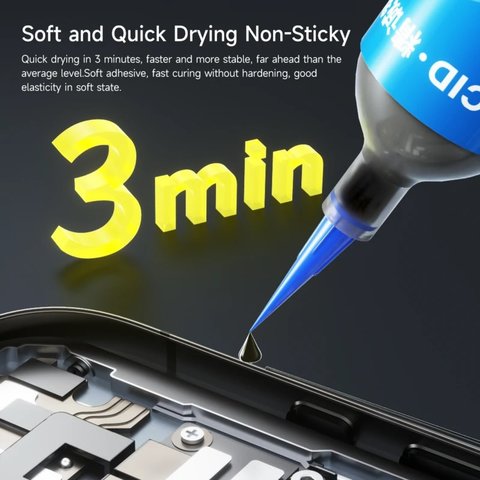 Glue JCID TP-030B, (polyurethane, black, quick drying, for gluing back covers, for display frames, 30 ml) Preview 1