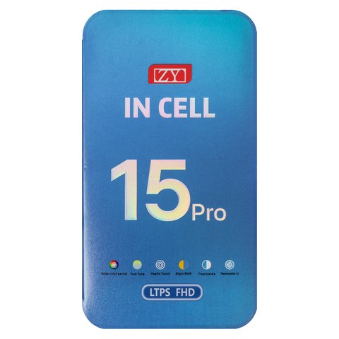 LCD compatible with iPhone 15 Pro, (black, with frame, AAA, (TFT), ZY, LTPS FHD) Preview 1