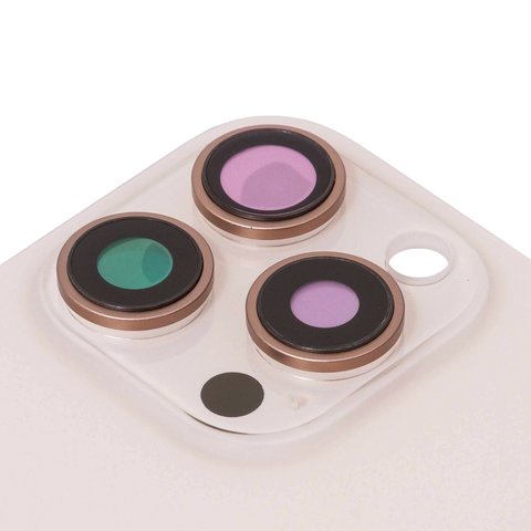 Panel trasero de carcasa puede usarse con iPhone 16 Pro, blanco-dorado, con vidrio de cámara, Original (PRC), desert titanium Vista previa  1
