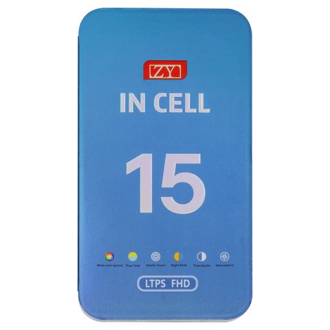 Pantalla LCD puede usarse con iPhone 15, negro, con marco, AAA, (TFT), ZY, LTPS FHD Vista previa  1