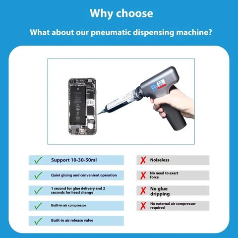 Pistola universal Liangwei Kadaben D3 , 50 ml, 30 ml, 10 ml, neumático, automático Vista previa  3