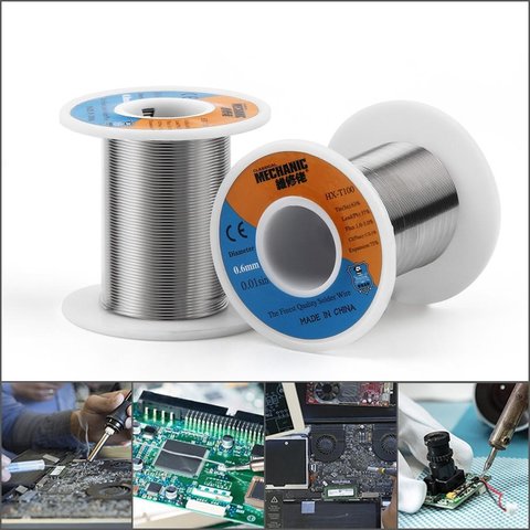 Estaño Mechanic HX-T100, Sn 63% , Pb 37%, flux 1-3%, 0,8 mm, 200 g Vista previa  3
