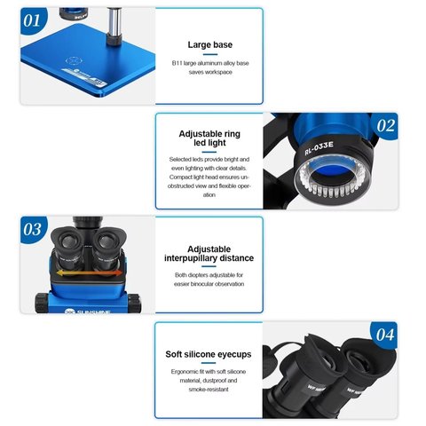 Microscopio Sunshine M8T Ultra, trinocular, 6X-72X Vista previa  6