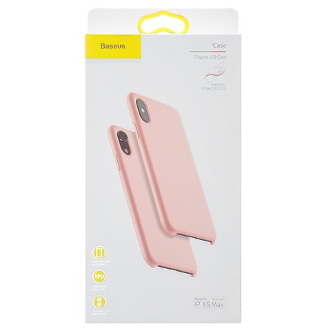 Чохол Baseus для iPhone XS Max, рожевий, Silk Touch, пластик, #WIAPIPH65-ASL04 Прев'ю 1