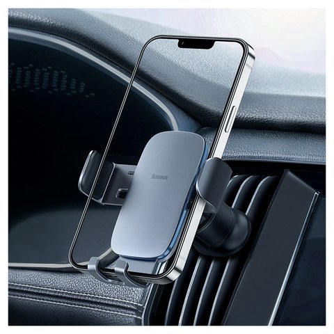 Автомобільний тримач Baseus Metal Age II, сірий, на дефлектор, #SUJS000013 Прев'ю 4