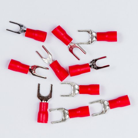 Наконечник SV1.25-5, 5 мм, вилковий, ізольований, червоний, 10 шт., 0,5-1,5 мм² Прев'ю 1