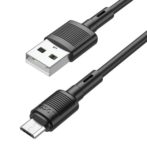 USB кабель Hoco X83, USB тип-A, micro-USB тип-B, 100 см, 2,4 А, черный, #6931474770882 Превью 1