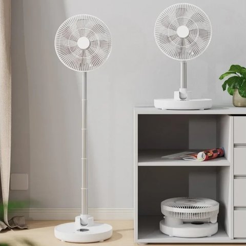 Вентилятор D1201, белый, с дисплеем, с аккумулятором, USB тип-C Превью 1