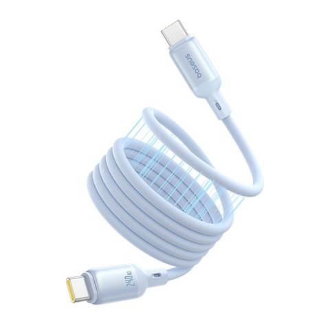 USB кабель Baseus PicoGo, 2xUSB тип-C, 100 см, 240 Вт, блакитний, силіконовий, магнітний, #P10376800311-00 Прев'ю 1